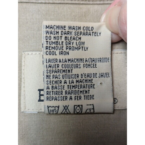 VTG Mens Denim Shirt Adult XL Khaki Brown Cowboy Western Rodeo Snap - Picture 13 of 13